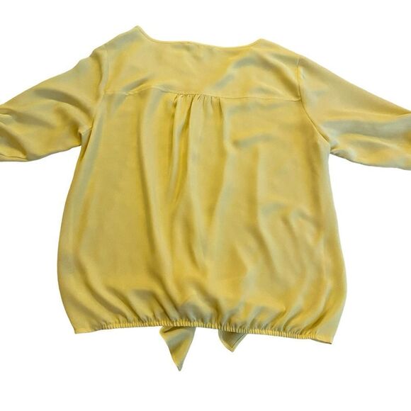 EUC Yellow Chaus NEW York Blouse with Front Bottom Tie - Picture 5 of 6